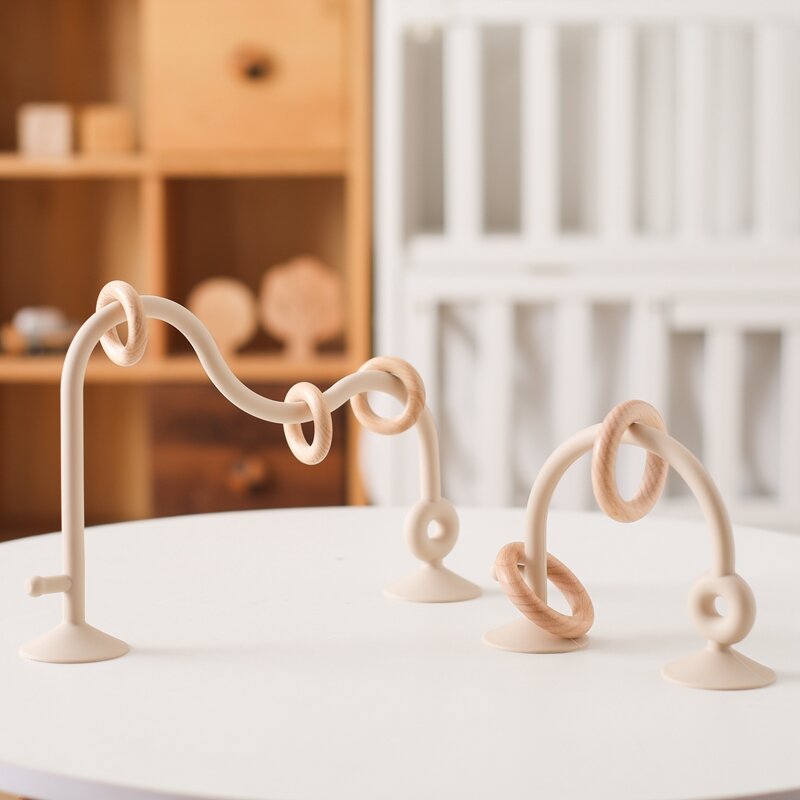 Nowe dzieci drewniany pierścień miękkie silikonowe gryzaki ząbkowanie niemowlęcia gryzaki akcesoria dla dzieci noworodek fotografia zabawki dla dzieci
