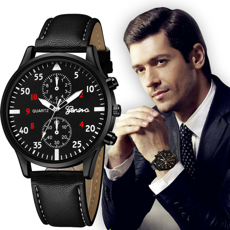 Relógio de pulso de couro masculino de quartzo analógico, relógios masculinos de negócios, marca superior relógio de luxo, moda, 2024