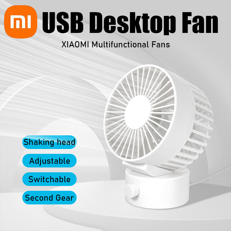Портативный многофункциональный электрический вентилятор Xiaomi с USB-зарядкой, тихий Настольный Электрический вентилятор, вентиляторы охлаждения для студенческого общежития