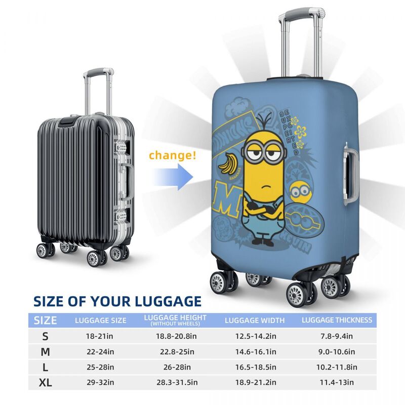 Custom Minions Luggage Cover Protector Washable Travel Suitcase Covers