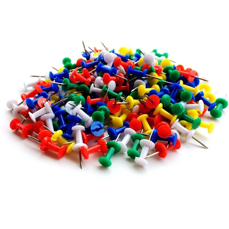 100 шт., цветные пластиковые булавки с большой головкой