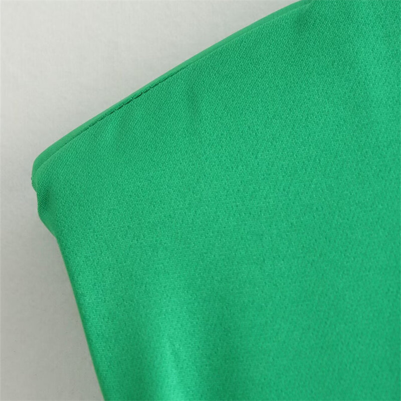 KEYANKETIAN 2024 nuovo lancio abito da donna senza maniche con spalline moda estiva semplicemente cerniera posteriore o-collo Mini abito verde sottile