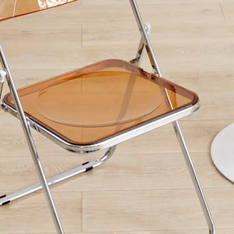 Silla plegable de acrílico transparente para el hogar, sillón de comedor de estilo INS, diseño Simple del norte de Europa, grado al aire libre, sala de estar