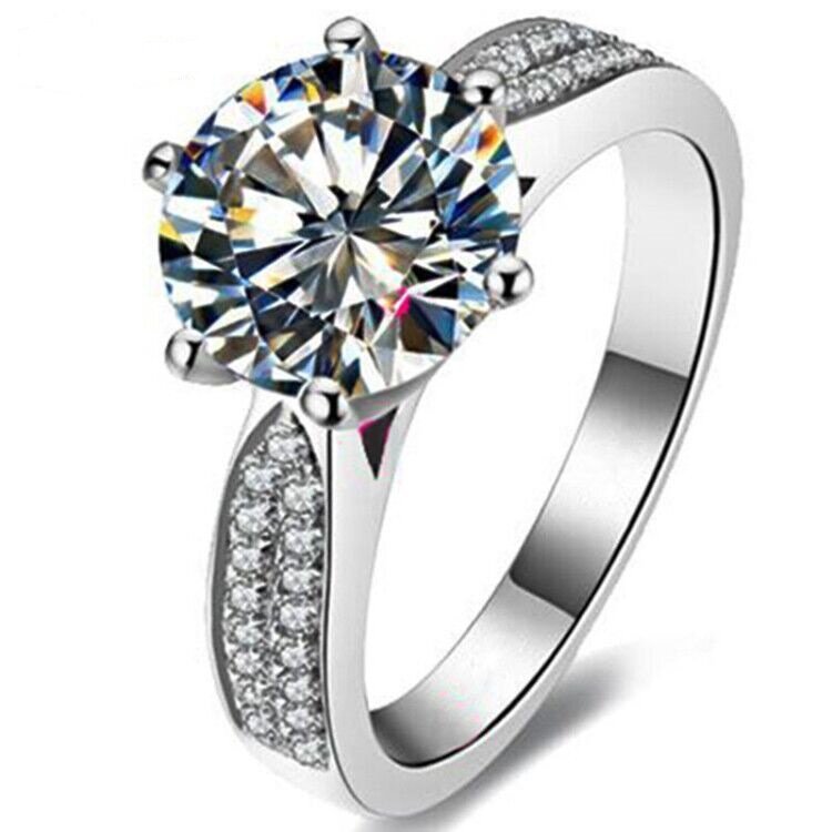 Mode wanita 2023 Moissanite klasik enam cakar satu karat cincin hadiah dekorasi bisnis pernikahan