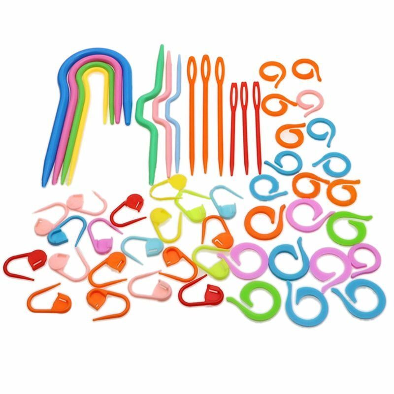 53 unidades ganchos crochê plástico marcadores ponto contador conjunto ferramentas agulhas tricô