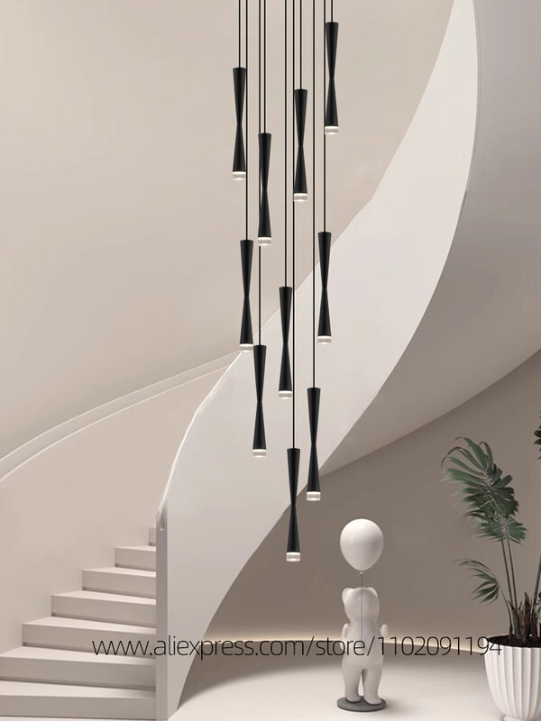 Plafonnier LED Suspendu au Design Moderne, Éclairage d'Nik, Luminaire Décoratif de Plafond, Idéal pour un Salon, un Hôtel, un Duplex ou des Escaliers