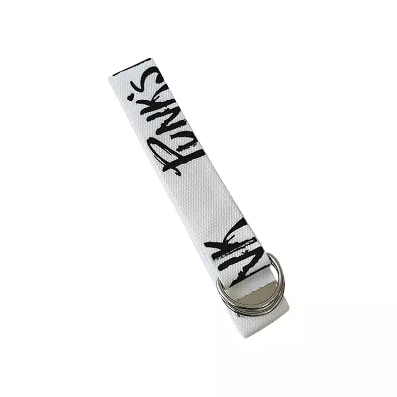 Cinturón de lona Y2k gótico para mujer, cinturón femenino de letras simples, accesorios Y2k, pretina de punto de nailon Unisex informal