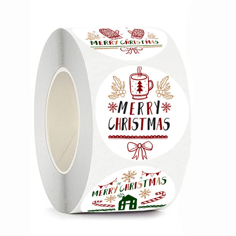 100-500Pcs Vrolijk Kerstfeest Sticker Holiday Party Nieuwe Jaar Decoratie Gift Box Afdichting Sticker Bakken Label Verpakking Sticker