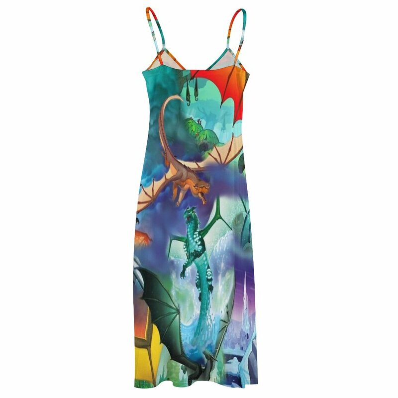Wing of fire-vestido sin mangas con patrón de dragón para mujer, ropa de mujer, novedad de 2024