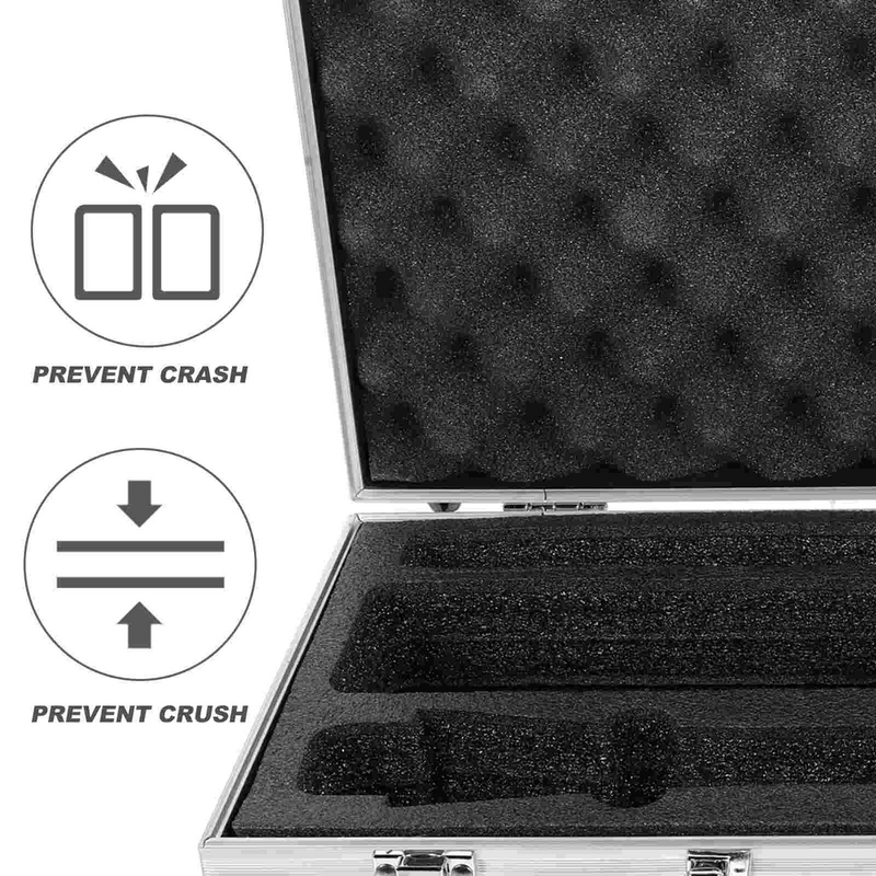 Case Foam Hard Mic Customizable Carrying Shell Storage Microphone Interior Locking Ideal Wireless