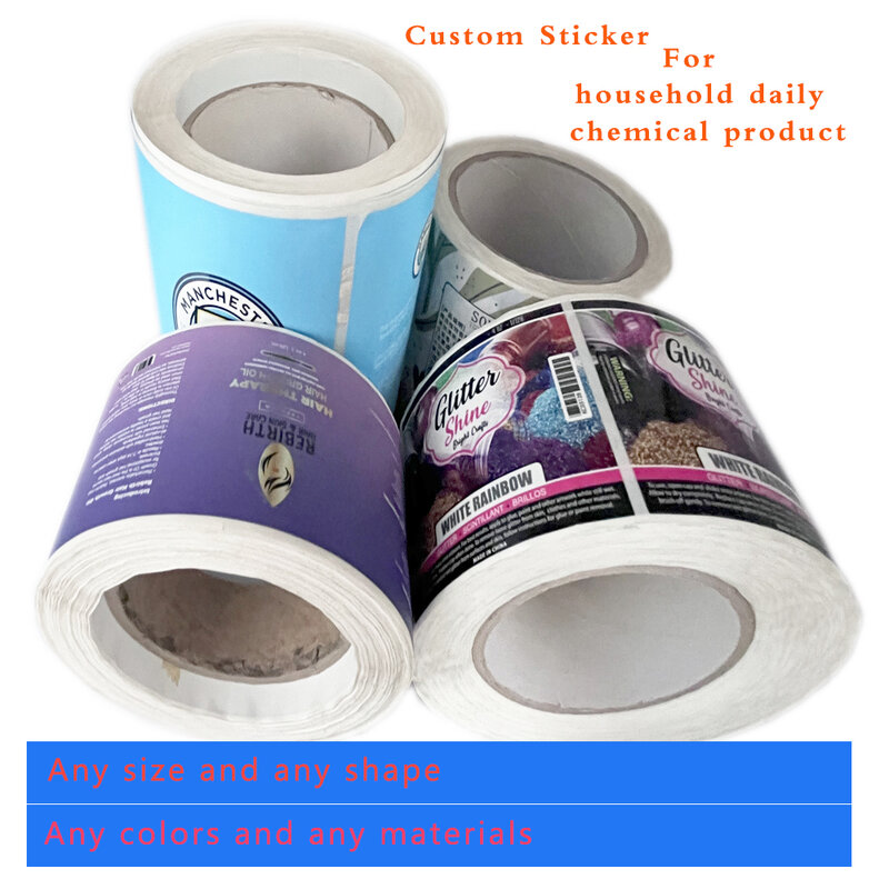 Custom Company Logo Sticker Printing Packaging Strong Adhesive Labels For Household Daily Chemical Product Label Stickers