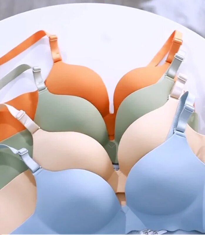 Áo Ngực Sexy Dây Chéo Màu Kẹo Không Dây 1 Thoáng Khí Quần Lót Tập Hợp Đẩy Lên Quần Lót Liền Mạch Áo Bralette Soutien HẺM NÚI