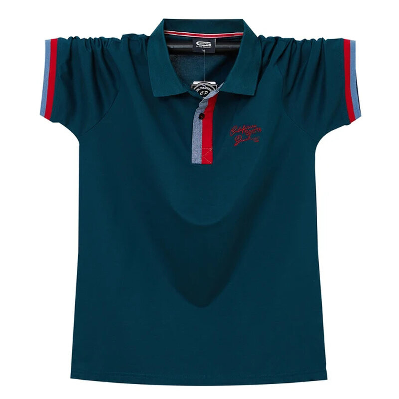 남성용 반팔 코튼 폴로 셔츠, 단추 다운 폴로 셔츠, 비즈니스 풀오버 라펠 반팔 티셔츠, 세련된 여름