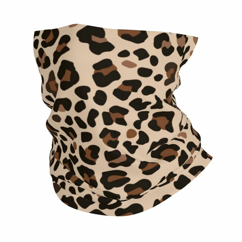 Leopard Bandana Neck Cover Printed Animal Balaclavas Face Scarf Multifunctional Cycling Riding for Men Women Adult Windproof