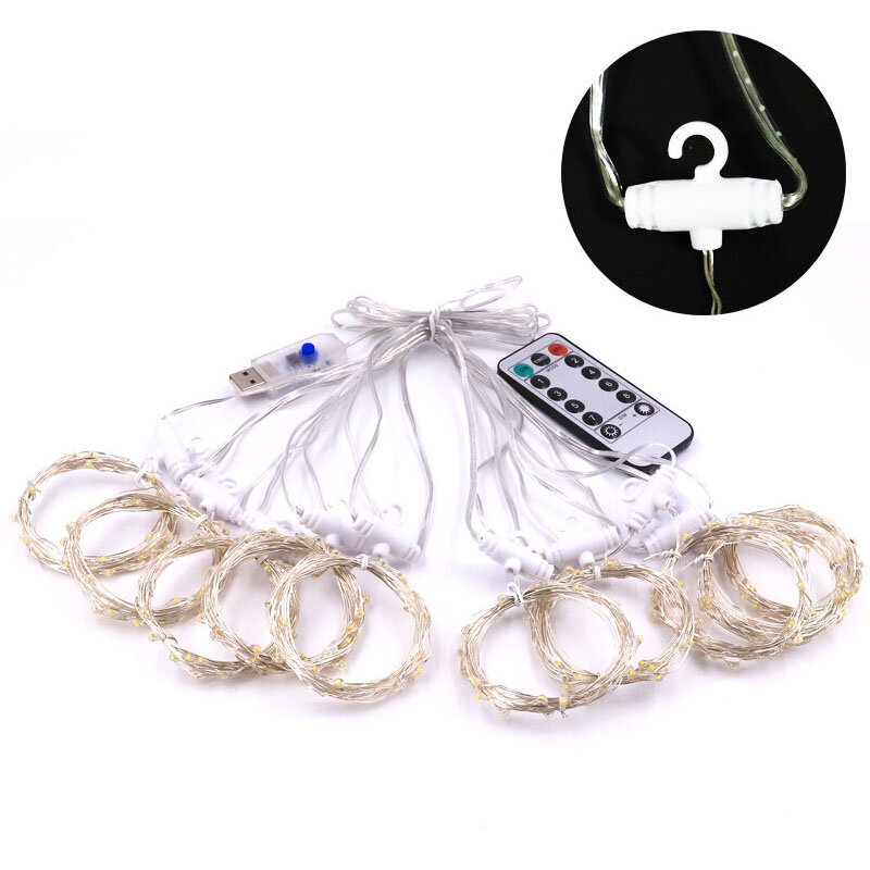 6M LED Garland Curtain Lights 8 Modes USB Remote Control  bedroom decoration Lights String Wedding Decorations Holiday Party Lam