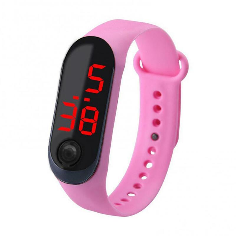 LED Display Waterproof Watches For Children Watch Bracelet Digital Watch Button Control LED Screen Kids Students Wristbands