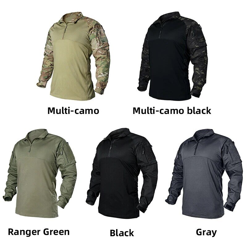 IDOGEAR BSR 전술 셔츠, BDU 전투복, 팔꿈치 패드 포함, 가벼운 신축성 셔츠, 통기성 3115