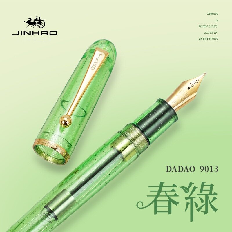 Jinhao-Stylo plume en acrylique 9013, plume de battement de cœur, stylo de calligraphie élégant de luxe, bureau, fournitures d'écriture scolaire, papeterie