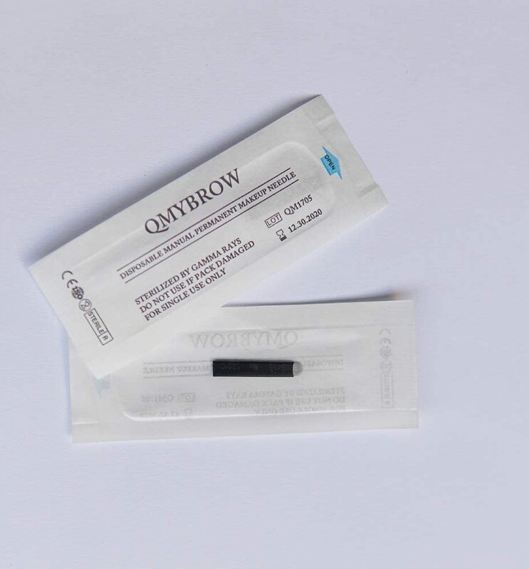 QMY Microblading aghi flessibili neri 0.18mm Fine SPMU trucco permanente lama per sopracciglia 18 U Microblade Tattoo Needle