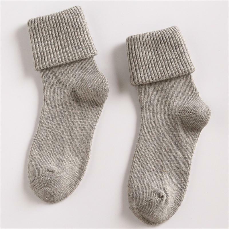 1/2/3Pairs Thickened Solid Color Women's Socks Autumn Winter Cotton Thermal Warm Stockings Against Cold Snow Terry Socks