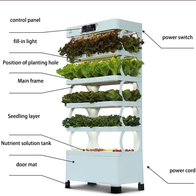 Sistema de cultivo hidropónico inteligente para interiores, plantador de plantas, Torre hidropónica Vertical, sistema de jardín aeróbico, Equipo de cultivo de jardinería