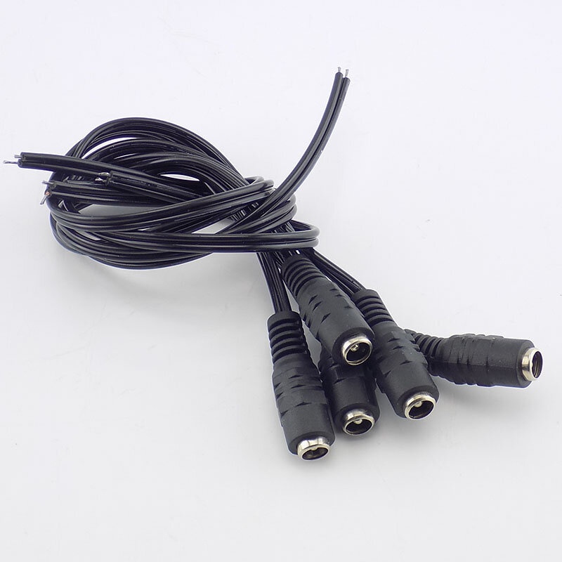DC macho e fêmea Conectores Plug, fonte de alimentação, cabo de extensão, cabo, CCTV, câmera, LED Strip Light, 2.1*5.5mm, 12V, 1PC, 5PCs, 10PCs