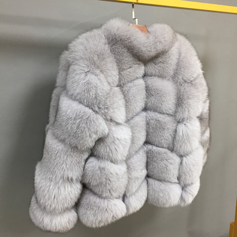 2022 chegada nova personalizado mangas compridas moda feminina fofo casaco de pele inverno real casaco de pele de raposa para senhoras