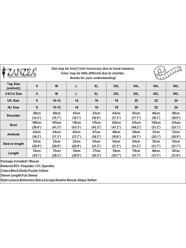 ZANZEA-Chemisier Élégant à Manches sulfpour Femme Musulmane, Vêtement de Travail de Couleur Unie, avec lèvent, à la Mode, Collection Automne 2023