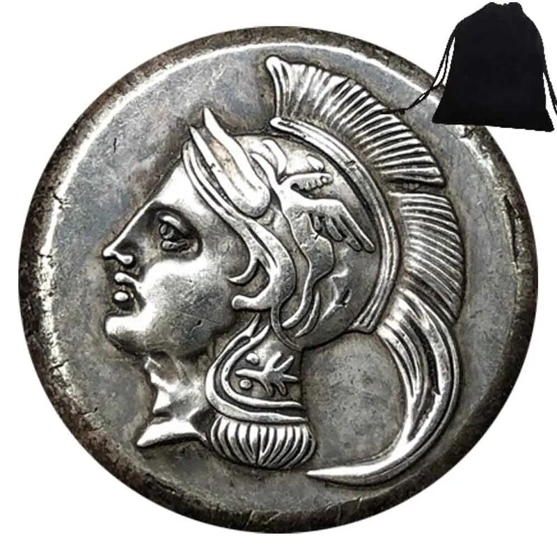 Роскошная забавная 3d-монета с греческим оленем и львом, новинка, парная художественная монета/удачи, памятная монета с карманом для забавных монет + подарочный пакет