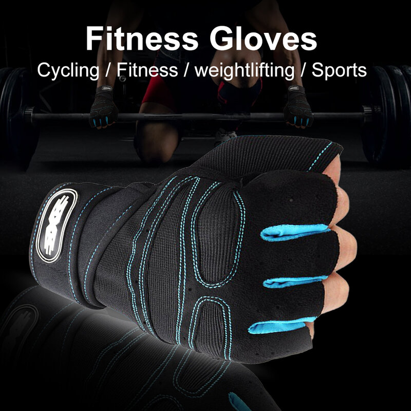 Gym Fitness หนาการฝึกอบรมถุงมือผู้ชายผู้หญิง Body Building Half Finger Non-Slip ถุงมือข้อมือยกน้ำหนักกีฬา