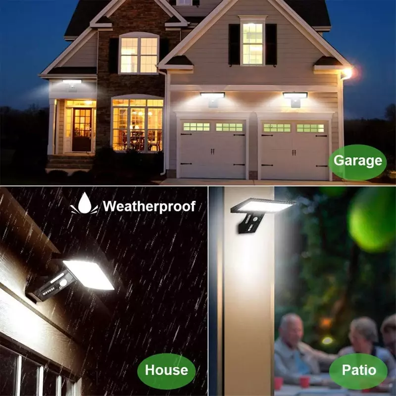 Solar Powered Outdoor Waterproof Courtyard Lighting Intelligent Sensing Solar Wall LightNo Wiring Requir USB Charging Wall Light