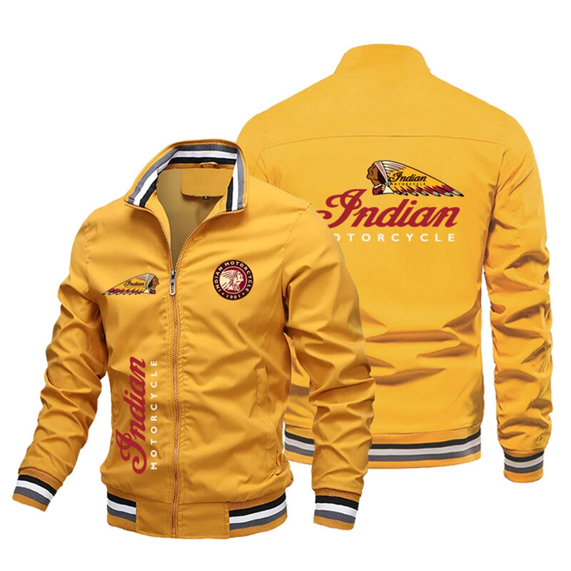 Chaqueta fina de béisbol para primavera y otoño, abrigo de motocicleta con estampado indio, chaqueta de piloto, gran oferta, moda