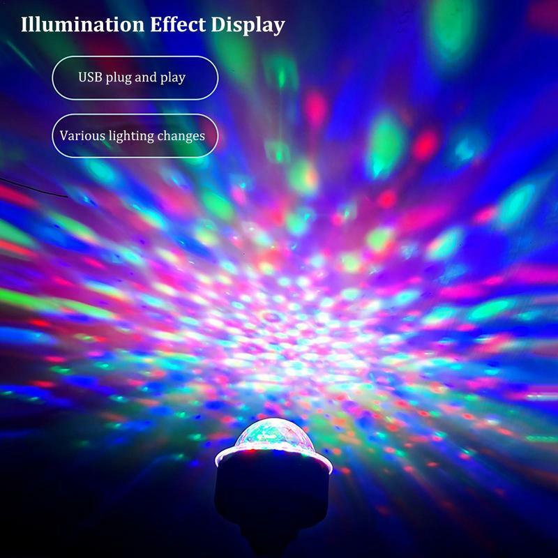 RGB Strobe Party Lichter USB Auto Kristall Ambiente Bühnen lichter bunte rotierende magische Ball Lichter bunte Lichter LED Lichter