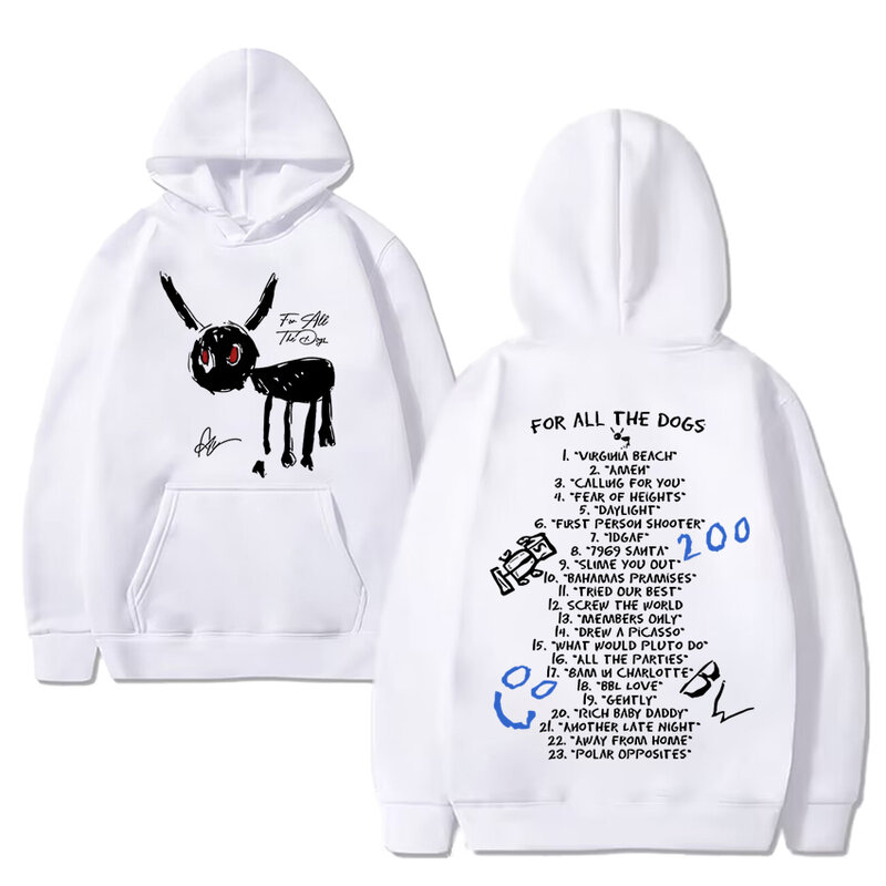 Drake for All The Dogs-Sudadera con capucha para hombre y mujer, suéter de manga larga con estampado de vellón vintage, ropa de calle de gran tamaño, estilo Hip Hop, Unisex