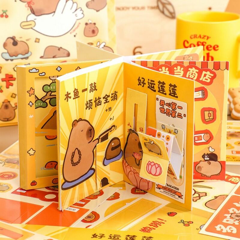 Capybara Anime Cartoon Activity Books for Kids, Quiet Book Toys, Kapibara Paper, DIY Hand Ledger, Busy Book Toy