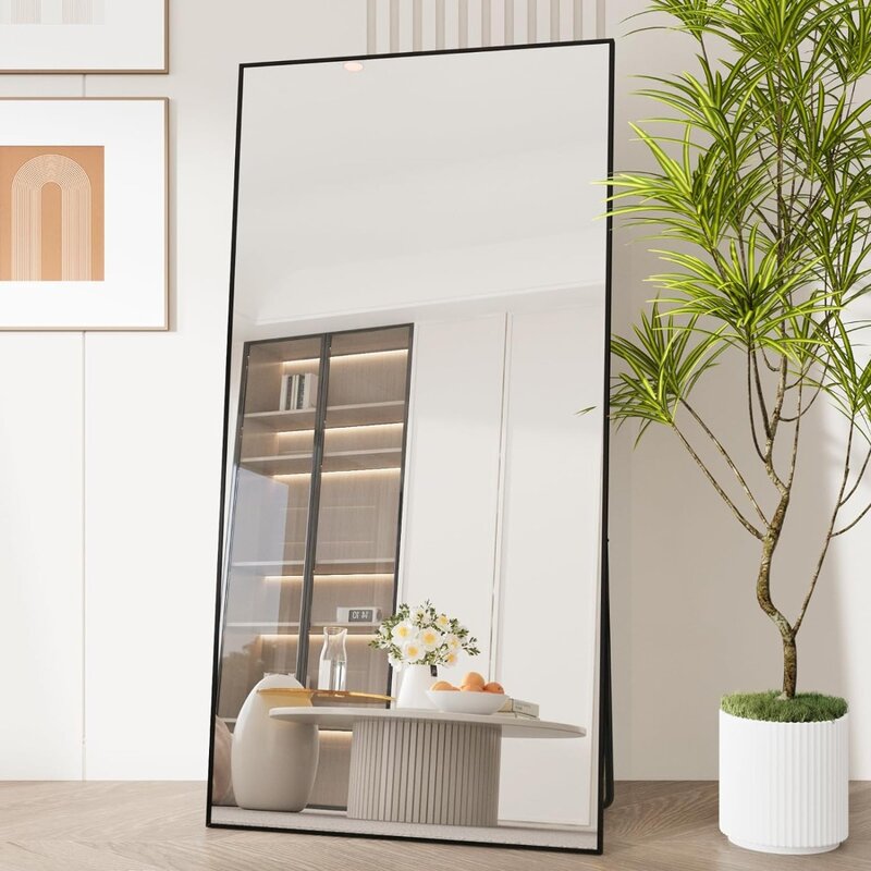 Полноразмерное зеркало LFT HUIMEI2Y, 71x32 дюйма, настенное Полноразмерное гардеробное зеркало с рамкой из алюминиевого сплава для гостиной, спальни