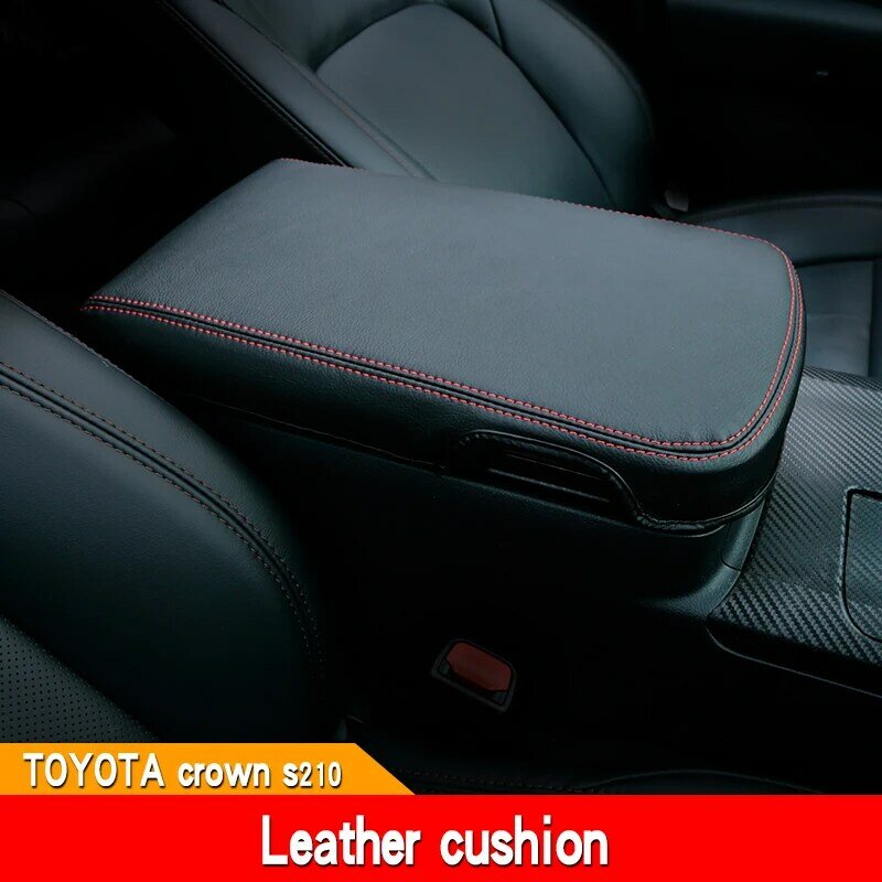 Suitable for Toyota 210 series crown central armrest box protective leather cover dust-proof cushion interior accessories