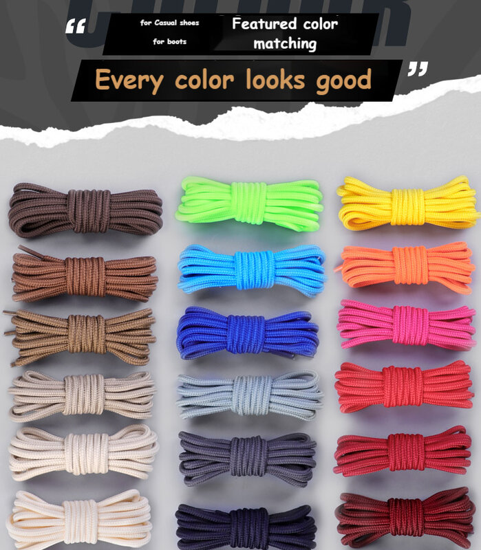 Okrągłe sznurowadła solidne klasyczne buty do kostek sznurowadło trampki sznurowadło s dla buty 90cm/120cm/150cm 21 kolorów sznurowadła