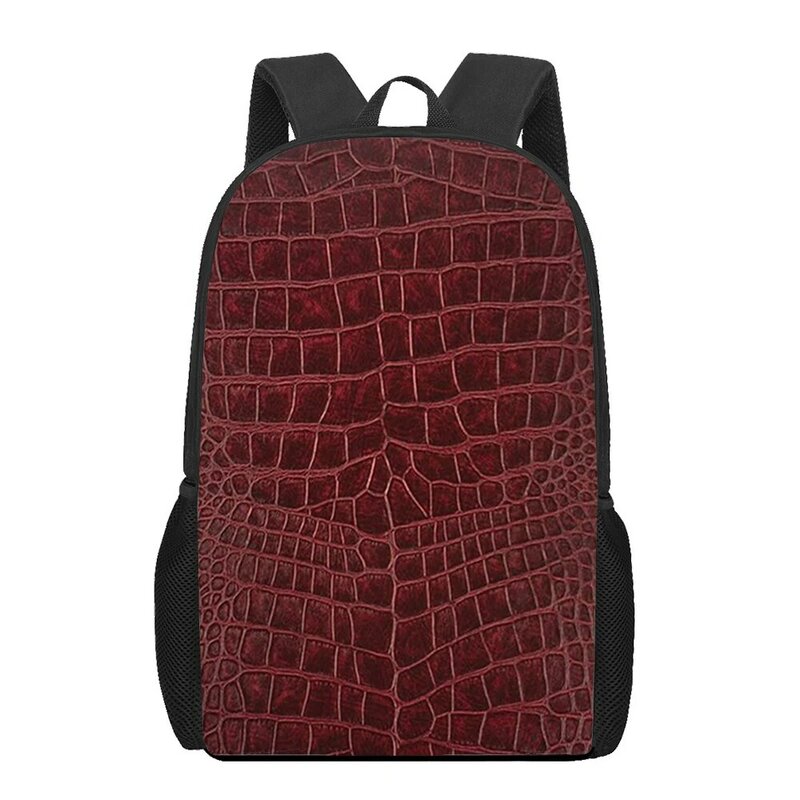 Snake Skin Leather 3D Print School Bag Set for Teenager Primary Kids Backpack Book Bags Children Bookbag Large Capacity Backpack