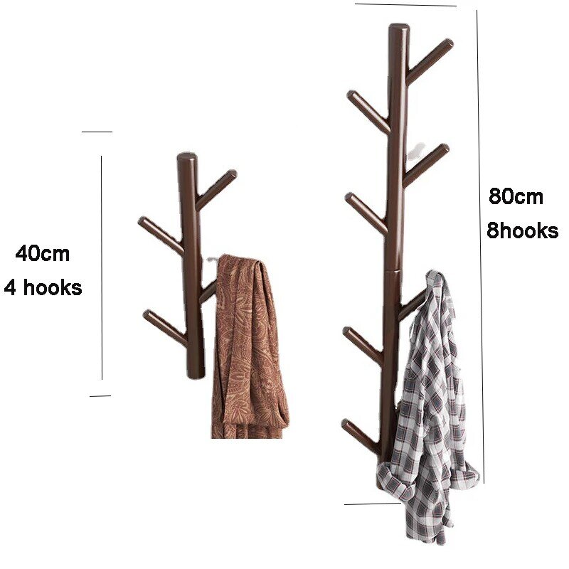 Dinding Rak Pakaian Gantungan Mantel Cabang Pinus Alami Kait Tas Tangan Pemegang Topi Dekorasi Ruang Tamu Rak Dinding 4/8 Kait