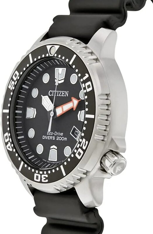 Citizen-reloj ecológico Original para hombre, serie eco-drive, placa negra, deportes, buceo, silicona, luminoso, BN0150