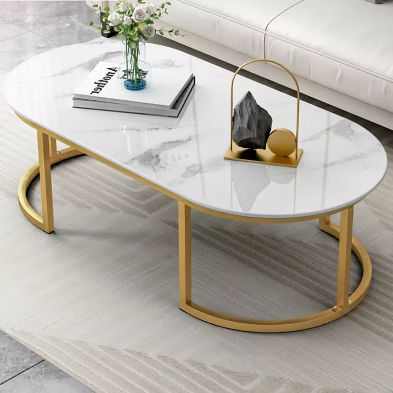 Tables basses minimalistes en marbre pour salon, canapé moderne, créatif, service bas, articles ménagers ronds de luxe