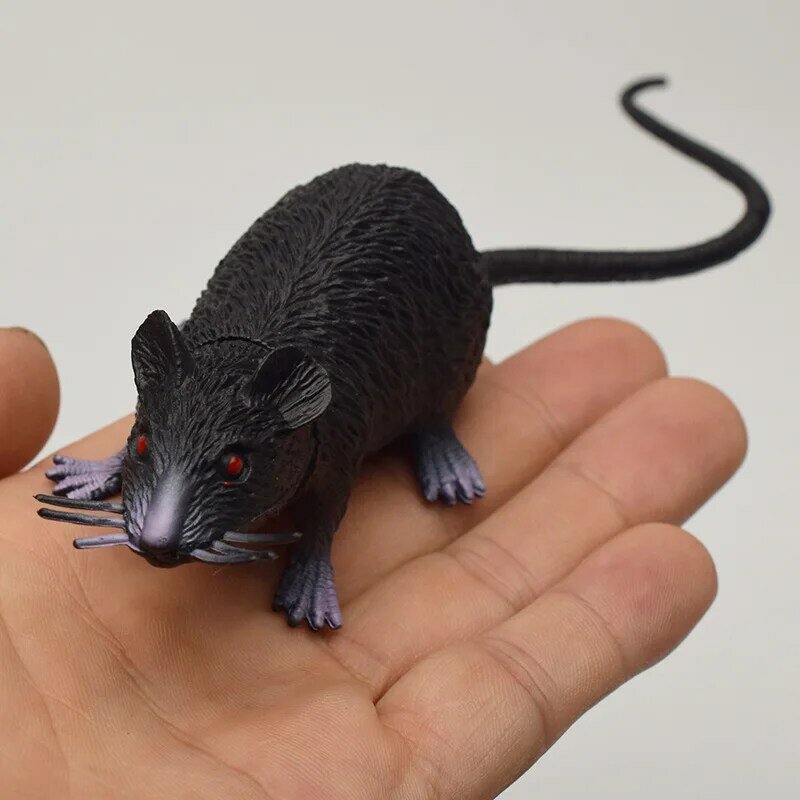 Пластиковая бело-серая черная имитационная мышь, нежная модель сборки, пугающие игрушки для друзей, лучшие подарки на Хэллоуин для друзей