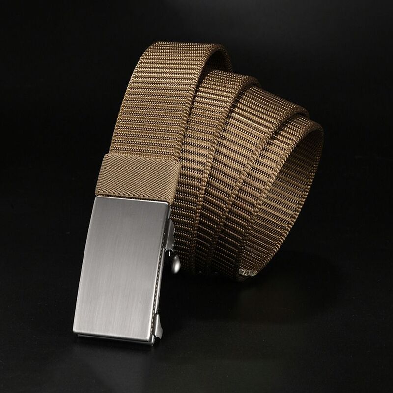 Simple Wild Style Nylon Braided Belt Men Business Casual Luxury Brand Automatic Buckle Waistband Weave Waist Band