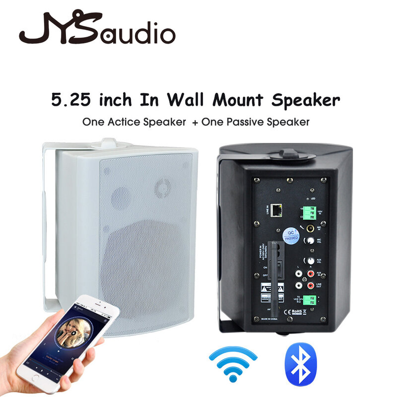 WiFi Wall-mounted Speaker com built-in classe D, 5,25 em alto-falante, trompa estéreo, sistema de endereço público para hotel, 1 par