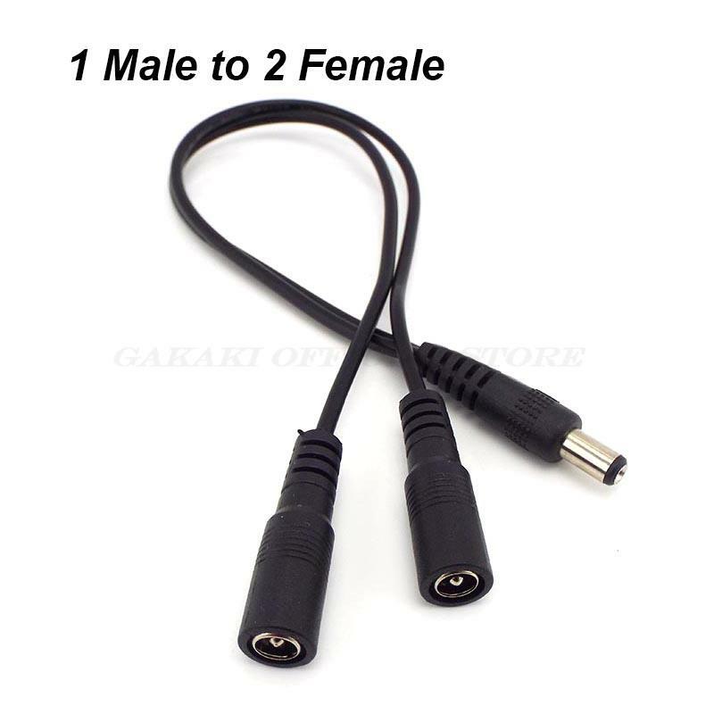 Cable divisor de alimentación para tira de luces LED CCTV, 1 hembra a 2 macho, 1 macho a 2 vías hembra, enchufe de CC, adaptador de fuente de alimentación