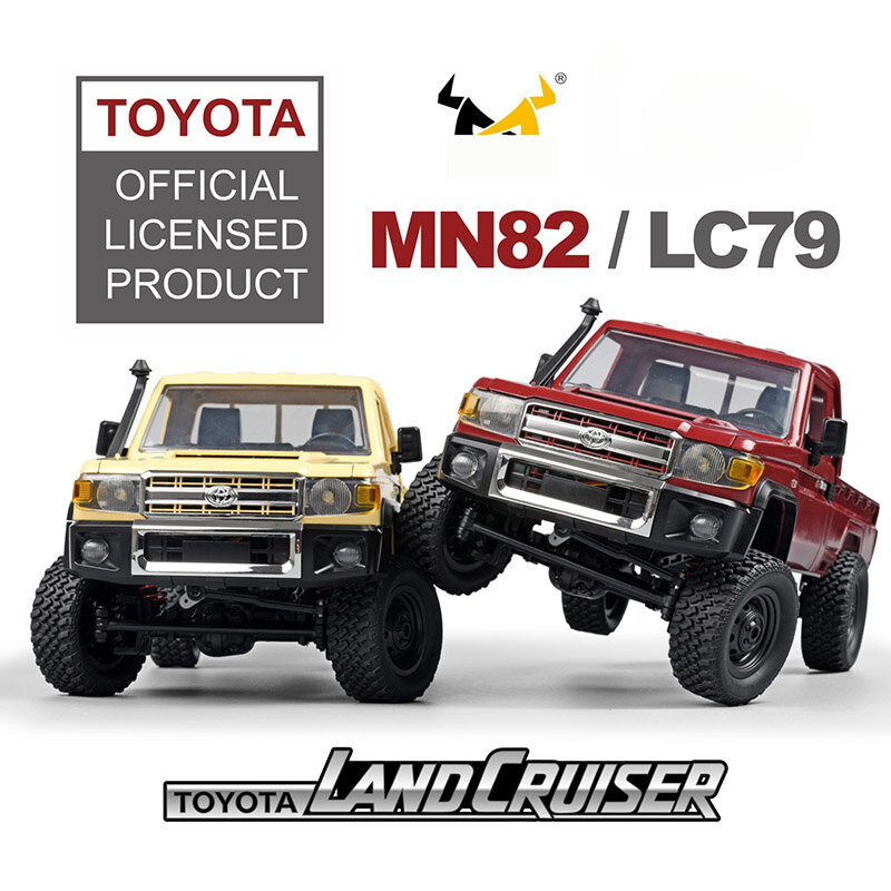 MN82 RC Crawler 1:12 Full Scale Pick Up Truck 2.4G 4WD Off-road Car Controllable Headlights Remote Control Vehicle Model Kid Toy
