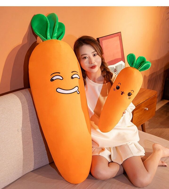Peluche carota rimovibile e lavato simulazione carina carota vegetale cuscino bambole peluche ripiene per regalo per bambini