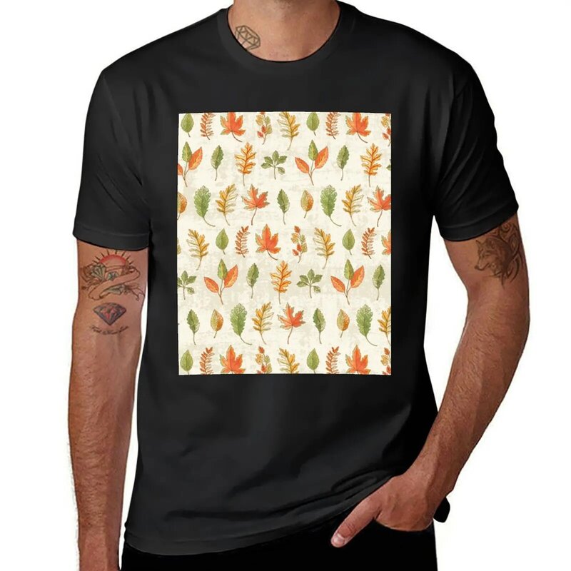 Herbst Blatt Muster T-Shirt plus Größen maßge schneiderte T-Shirts Männer