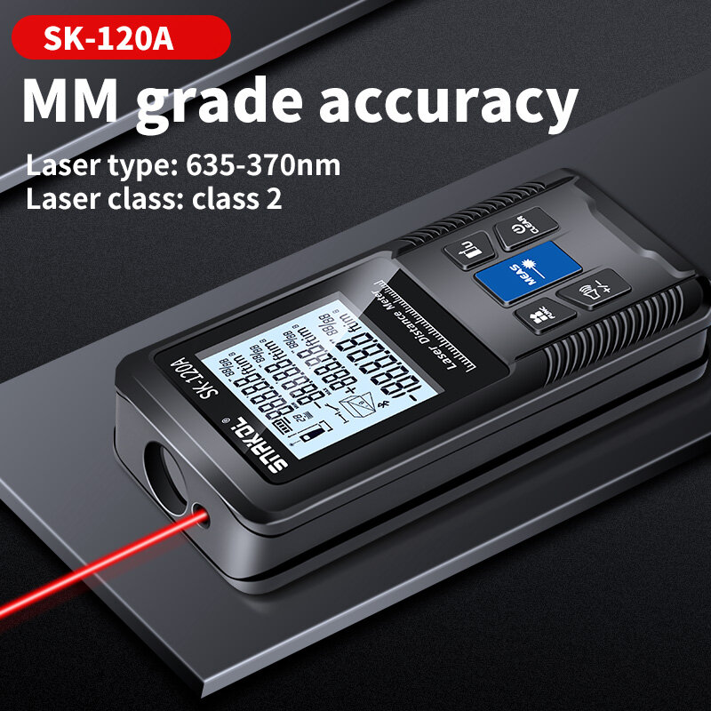 Snakol Laser Distance Meter, Digital Range Finder, Trena Régua de Roleta, Fita métrica, 40m, 50m, 70m, 100m, 120m